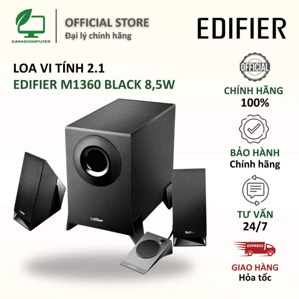 Loa vi tính 2.1 Edifier M1360 Black 8,5W - Hàng chính hãng