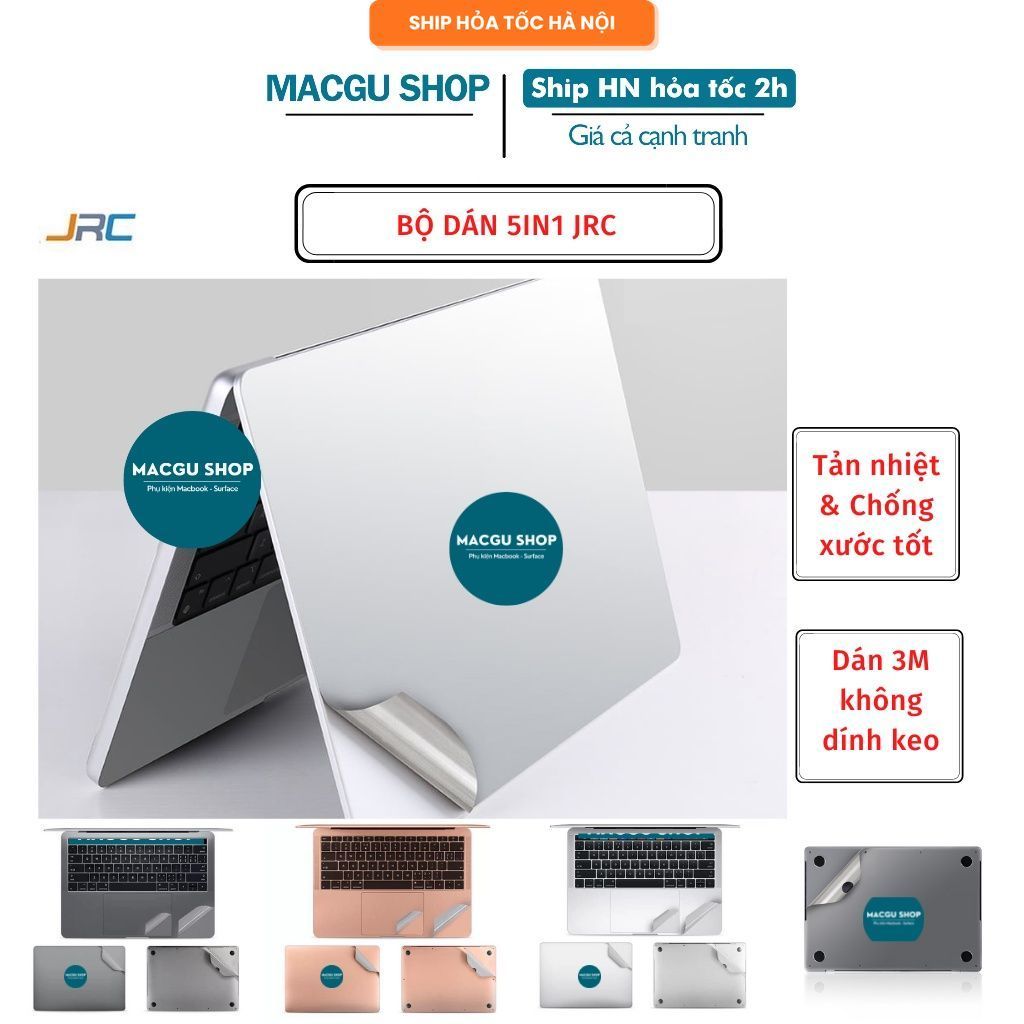 Bộ dán Macbook TAIKESEN/ITW/JRC màu xám/bạc/gold/rose gold đủ dòng, dán macbook, bảo vệ chống xước m