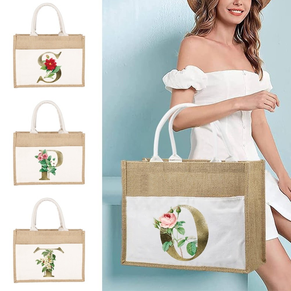 Shopping Tote Folding Bag Handbags Picnic Bag Storage Bag Tote Bag Beach Bag Beautiful Flowers and G