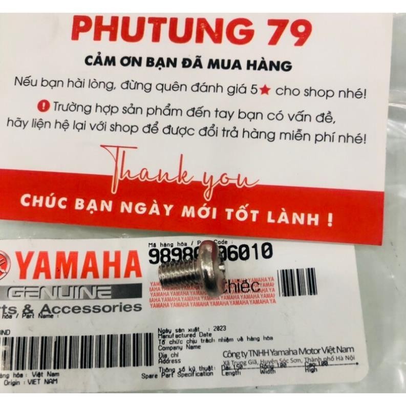 ốc ốp pô, vít ốp pô chính hãng YAMAHA.bọc 5 con.mua lẻ không có bọc khách xem kỹ(06010)  i1