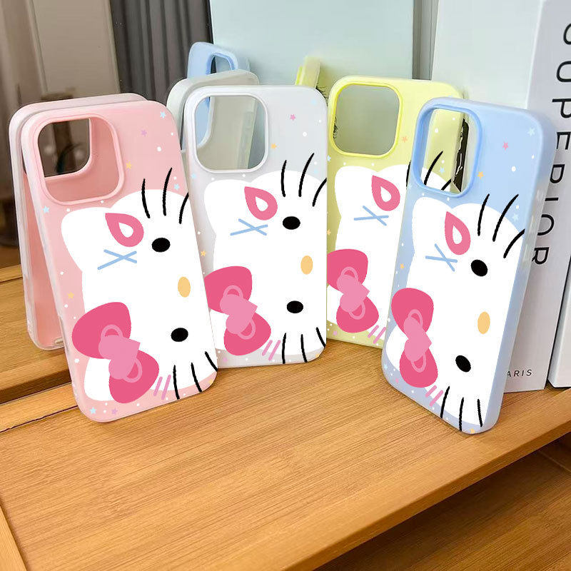 Ốp lưng Iphone Ốp lưng dẻo Kitty kẹp tóc mặt to cho iPhone 16  15 11 12 13 14 pro max plus iPhone 7 