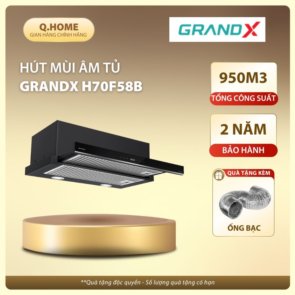 Máy hút mùi GRANDX H70F58B | Hàng chính hãng | Bảo hành 2 năm