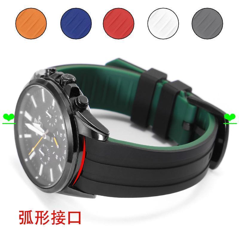 Dây đeo đồng hồ Jijueshi thích ứng với Dây đeo silicon hồ quang Casio EQB-501 / ECB-900 / EFR-303 / 