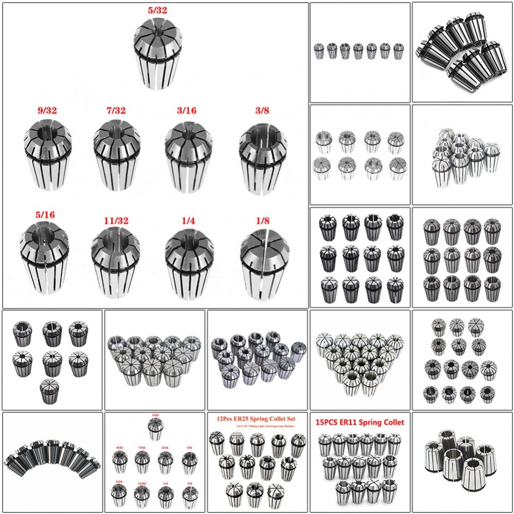 ER Chuck Thép Carbon ER11 / ER16 / ER20 / ER25 / ER32 / ER40 Máy tiện lò xo