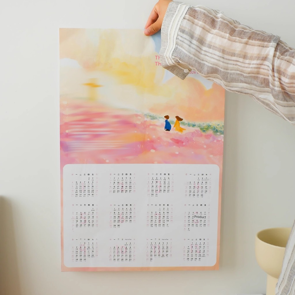 Lịch để bàn 2026 Lịch cá nhân 2026 Lịch Lịch Lịch Đơn Poster Dán Tường Chữa Bệnh Minh Họa Vẽ Tay Min