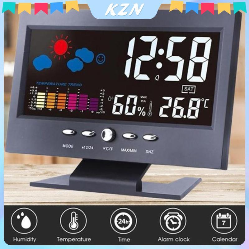 [kzn] Màn hình màu LCD Kỹ thuật số Balight Báo động báo động Clo Trạm dự báo thời tiết [vn]