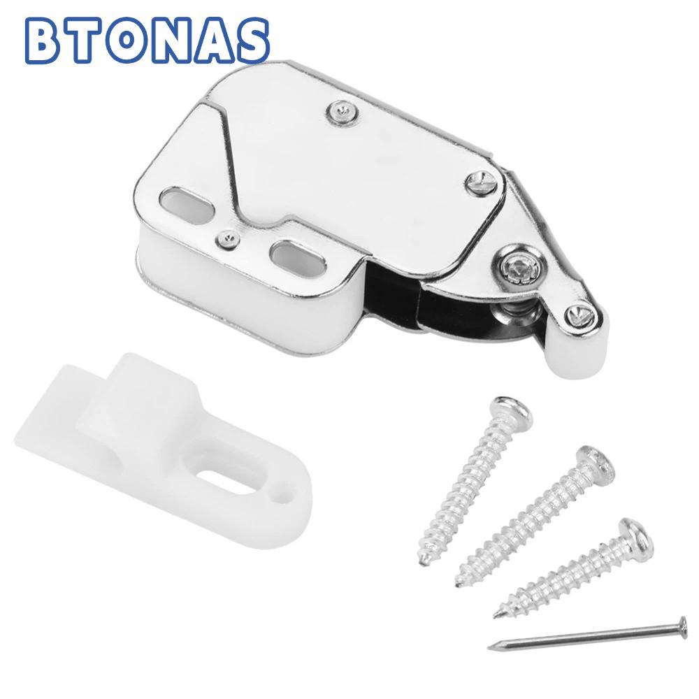 BTONAS 4 Chốt Cửa Tủ, Tự Động Bấm Lò Xo Đẩy Để Mở / Bấm Mở Tủ Cửa Bắt, Cảm Ứng Phát Hành Đầu Mini Tự