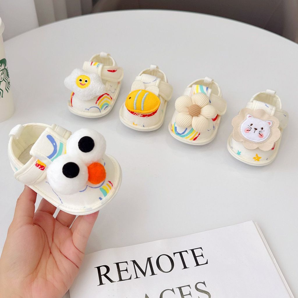 Giày Trẻ Em Trắng Xuân Thu Bé Trai Bé Gái Tháng Tuổi Bé 0 Tuổi Đế Mềm Chống Trơn Trượt Cho Bé 61p21