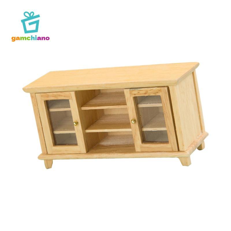 Gamchiano Thu Nhỏ Tủ Tivi Nhà Búp Bê Mini Tivi Đứng Tủ Tivi Mô Hình Nhà Búp Bê Nội Thất Cho Phòng Kh