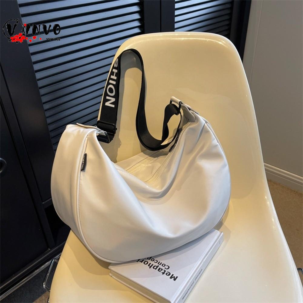 Túi vải Gyoza VINVOUS, Ví đựng tiền xu Nylon đeo chéo nửa mặt trăng, Túi đựng bánh bao giải trí thời