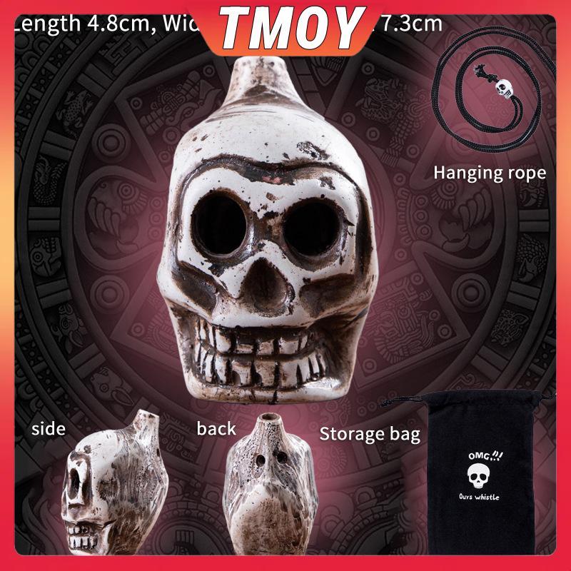 TMOY Oril Aztec Death Còi To La hét Aztec Death Còi Mới Lạ Skeleton Còi Halloween Dự Tiệc Cung Cấp Đ
