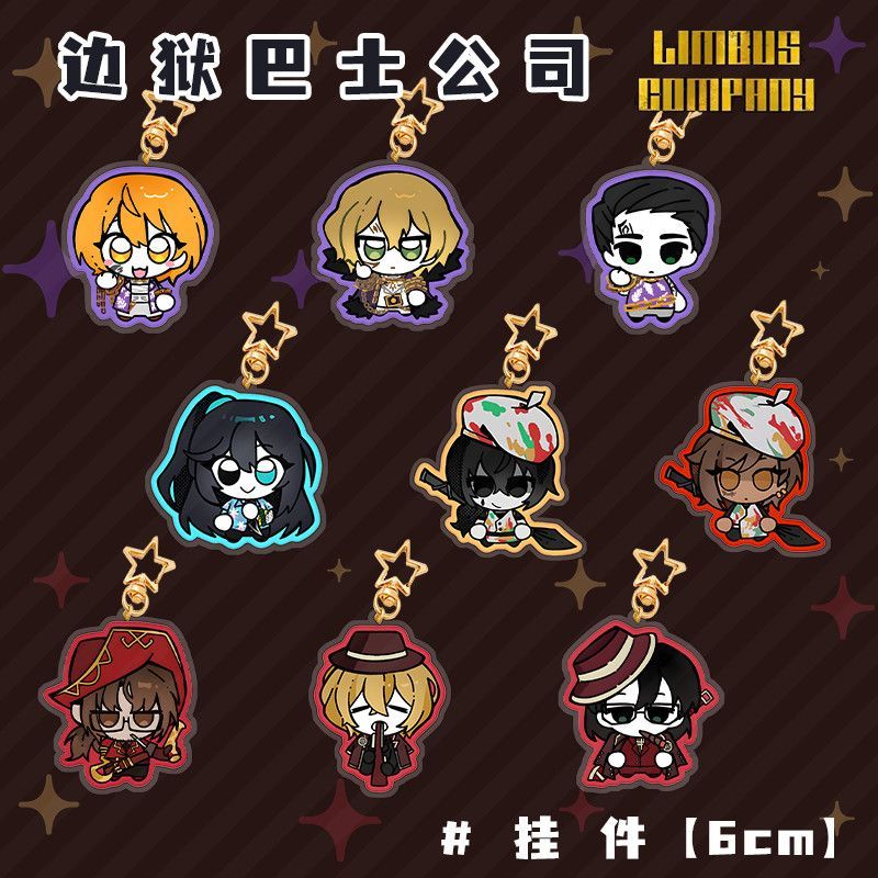 Limbus Company Anime KeyChain PHong Lu YiSang Faust Gregor Men Key Chain for Women Cartoon Figure Ac