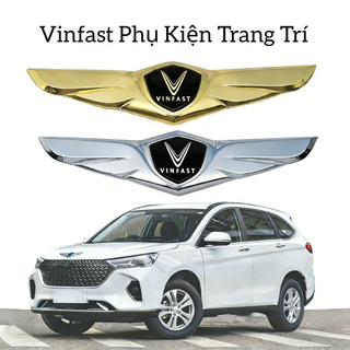 Vinfast Phụ Kiện Trang Trí - Huy Hiệu 3D Cánh Thiên Thần Vân Carbon Bằng Kim Loại, Dán Nắp Capo Cho VF8, VF9, E34, LUX