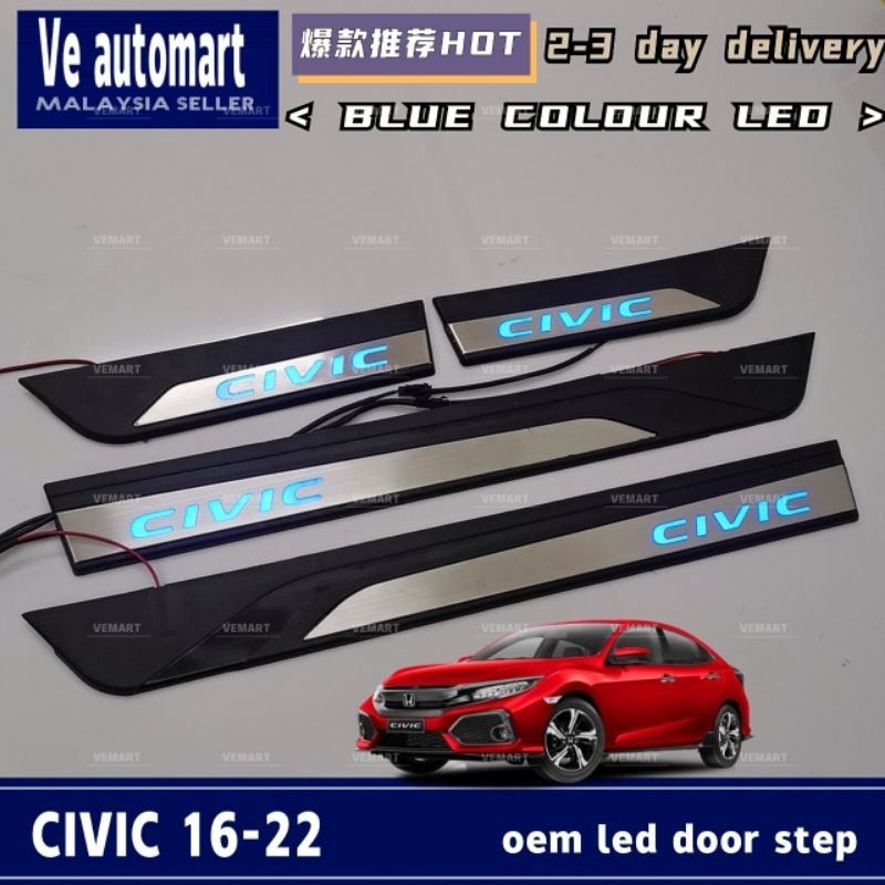 Vemart honda civic fc xe led cửa bước tấm 2016-2022