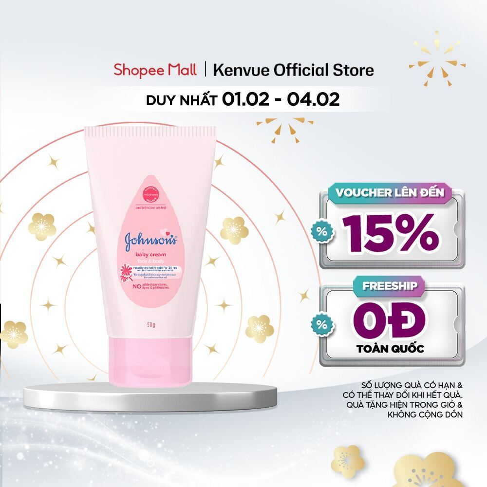 Kem dưỡng da chứa cúc La Mã Johnson's Baby Cream 50g