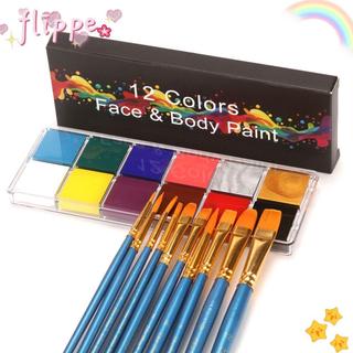 Flippe 12 Màu / bộ Sơn Thân Dễ Dàng Sử Dụng Mặt Trang Điểm Tranh Sắc Tố Vẽ Mặt