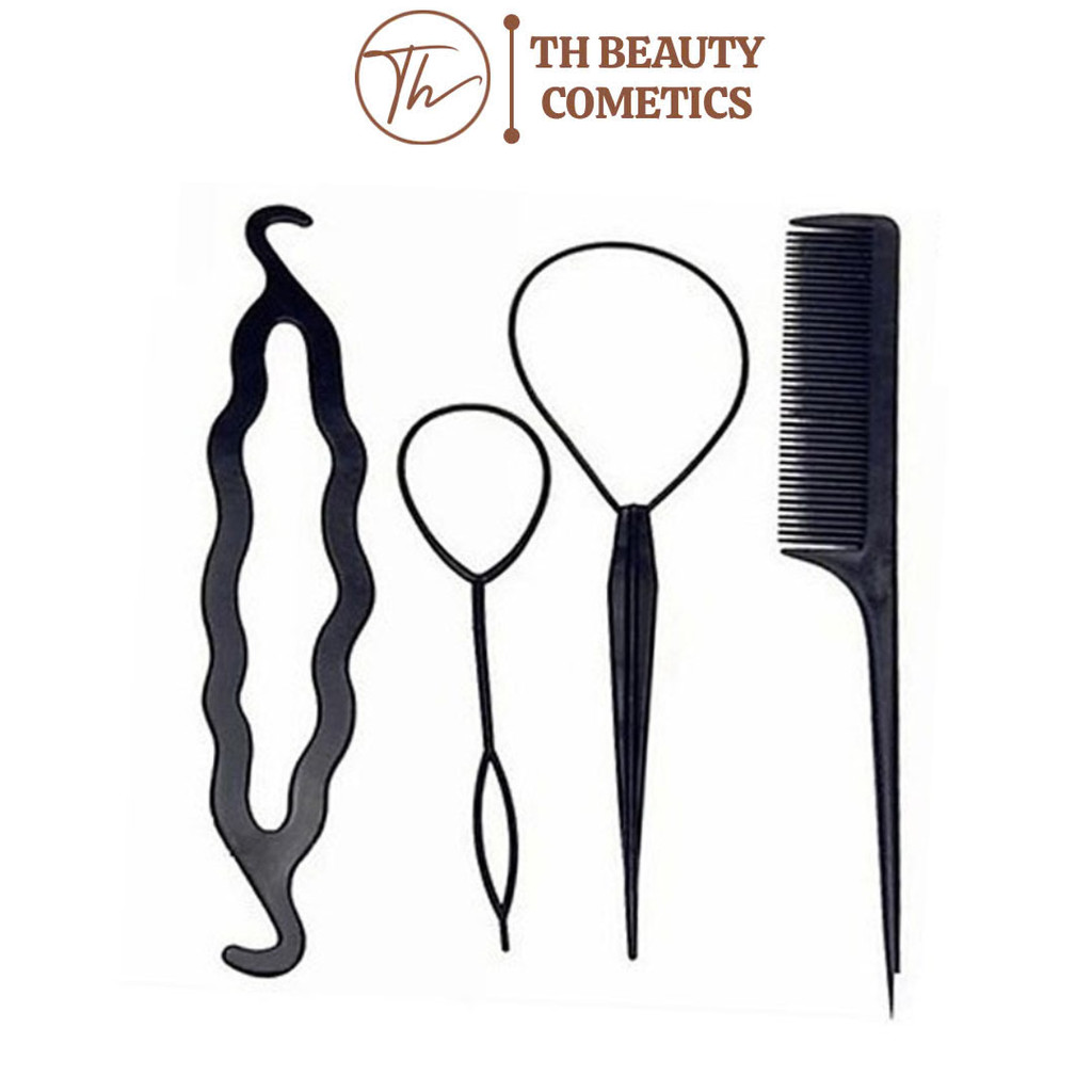 Set lược 4 món tạo kiểu tóc chuyên dụng TH Beauty Cosmetics
