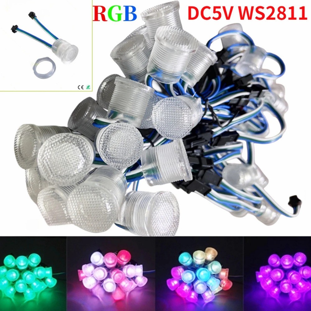 5 / 10 / 20 CÁI DC5V G20 WS2811 Dây đèn RGB Chống nước Đường kính 20mm Đèn LED điểm Mô-đun LED Pixel