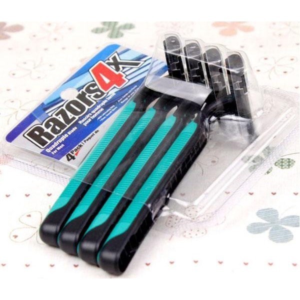 Bộ 4 Dao Cạo Râu Razors Loại 3 Lưỡi - Kmart