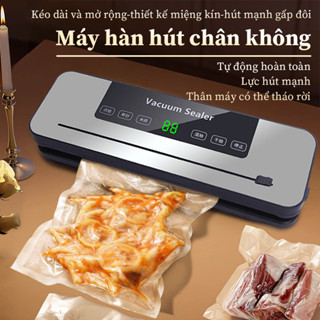 Máy Hút Chân Không & Hàn Miệng Túi Tự Động - Lực Hút 65000Pa, Khử UV, Cho Thực Phẩm Khô Ướt