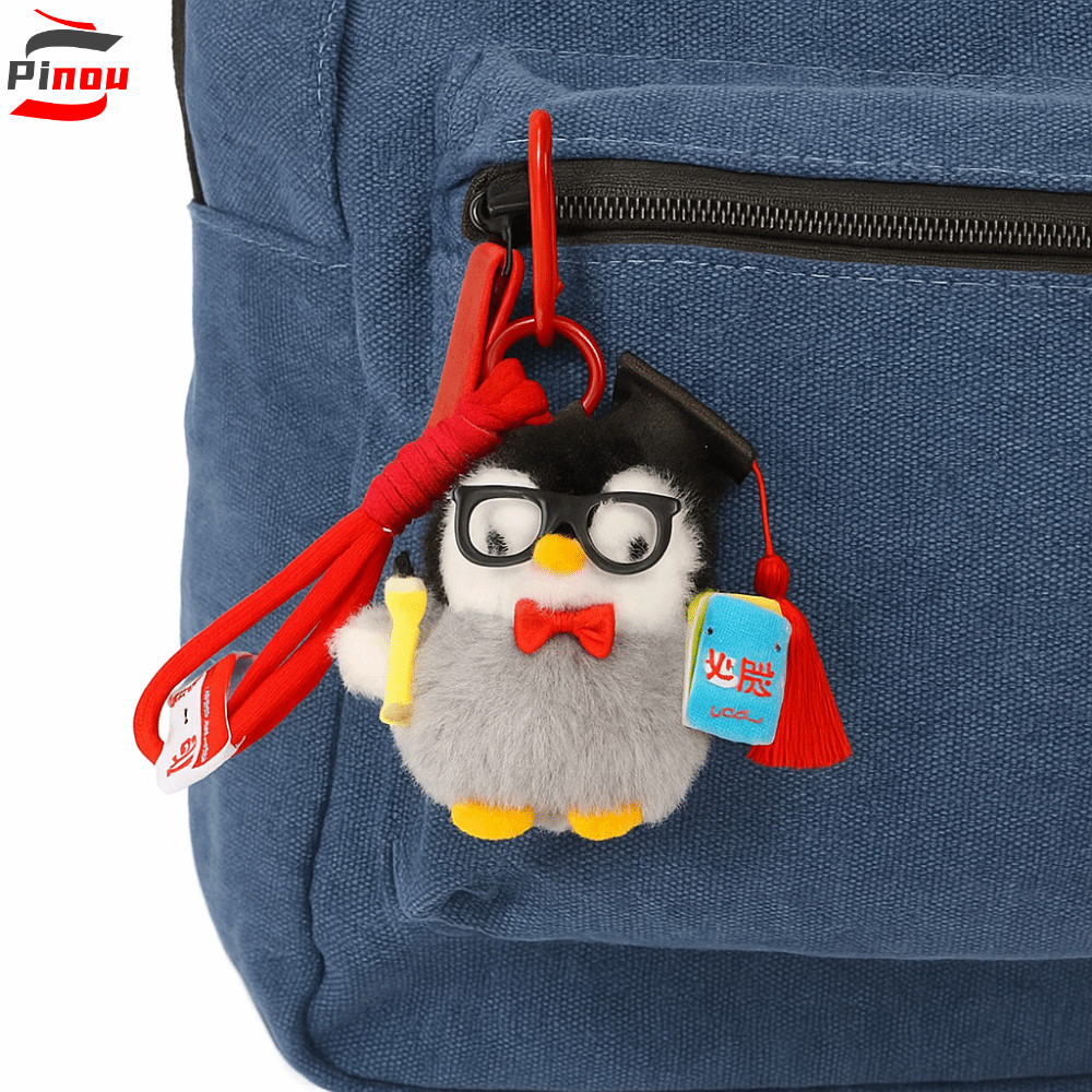 POOU Mini Penguin Plushie Doll, PP Cotton Fluffy Plush Penguin Móc khóa, Bộ sưu tập vui nhộn Mềm mại