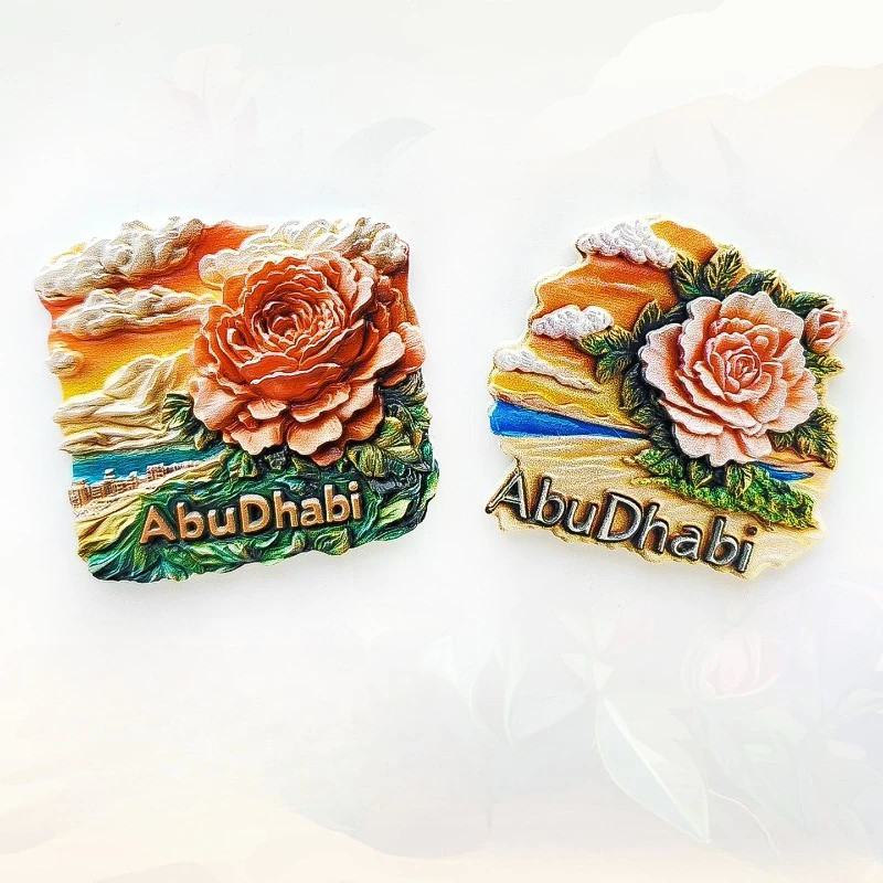 Abu Dhabi Desert Rose Tủ Lạnh Miếng Dán Ba Chiều Nổi Phong Cách UAE Du Lịch Đồng Hành Tặng Từ Tính M