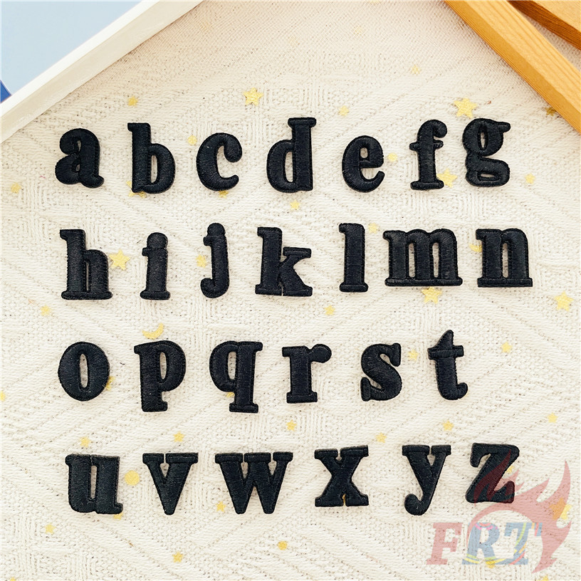 1 Cái Miếng dán DIY Black Georgia Font Letters - Trang Trí Vải