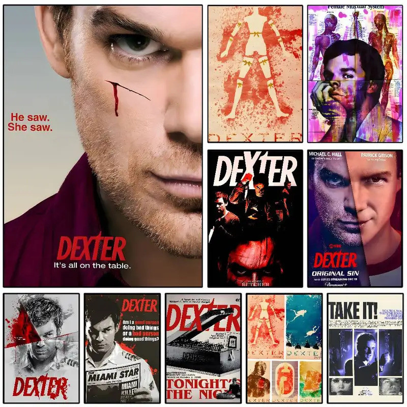 Series Tv "Dexter" Poster In, Nghệ thuật treo tường hiện đại, Phòng khách, Phòng ngủ, Phòng ăn, Quầy