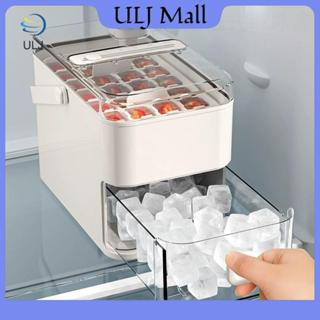 Máy làm đá ULJ 28 / 56-Cube có nắp bấm dễ dàng - Hai lớp, Thiết kế di động, Hộp đựng đá gia dụng.