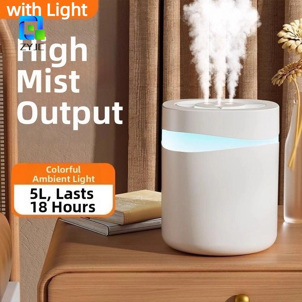 Máy tạo độ ẩm không khí di động ZYJC, Máy tạo sương mù lớn 5L Máy phun sương mát để bàn, Máy khuếch tán tinh dầu yên tĩnh không nước sáng tạo bền bỉ trong nhà