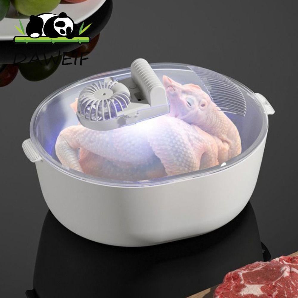 Máy cắt thịt đông lạnh DAWEIF, Hộp kháng khuẩn UV sạc USB Nhà bếp Máy dập nhanh, Dụng cụ nhà bếp Dung tích lớn 4 trong 1 Nắp trong suốt Khay rã đông gà
