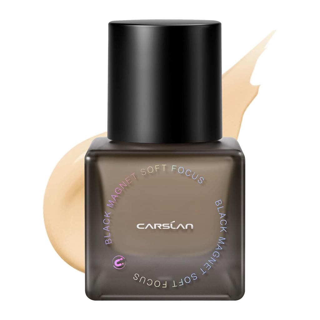 Kem nền dạng lỏng nam châm màu đen CARSLAN, Trang điểm đế mặt hoàn thiện mờ lâu trôi 24H, chống thấm