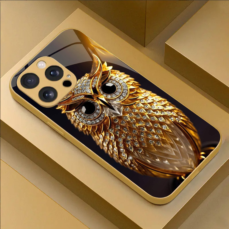 Ốp điện thoại kính phong cách Lucky Golden Eagle cho iPhone 17 / 17 Pro / 17 Air / 17 Pro Max / 16 /