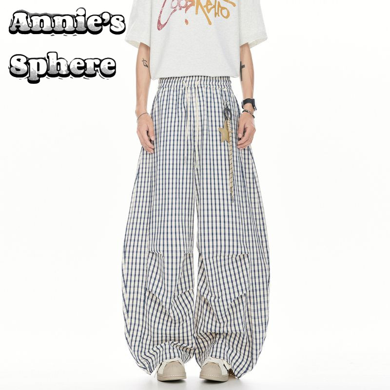 Annie's Quần Dài Retro kẻ sọc xếp ly, phù hợp nam nữ