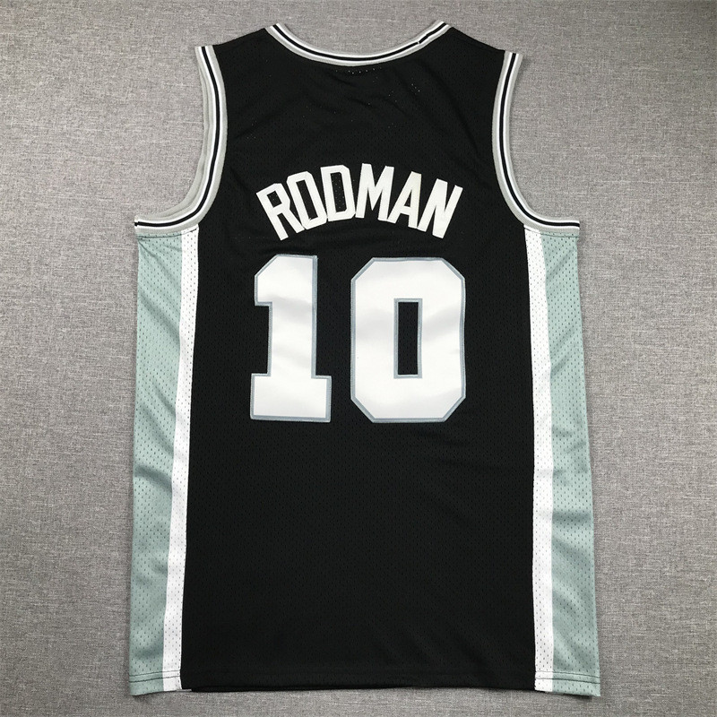 Camiseta Spurs 10 Rodman Borda Retro de Baloncest