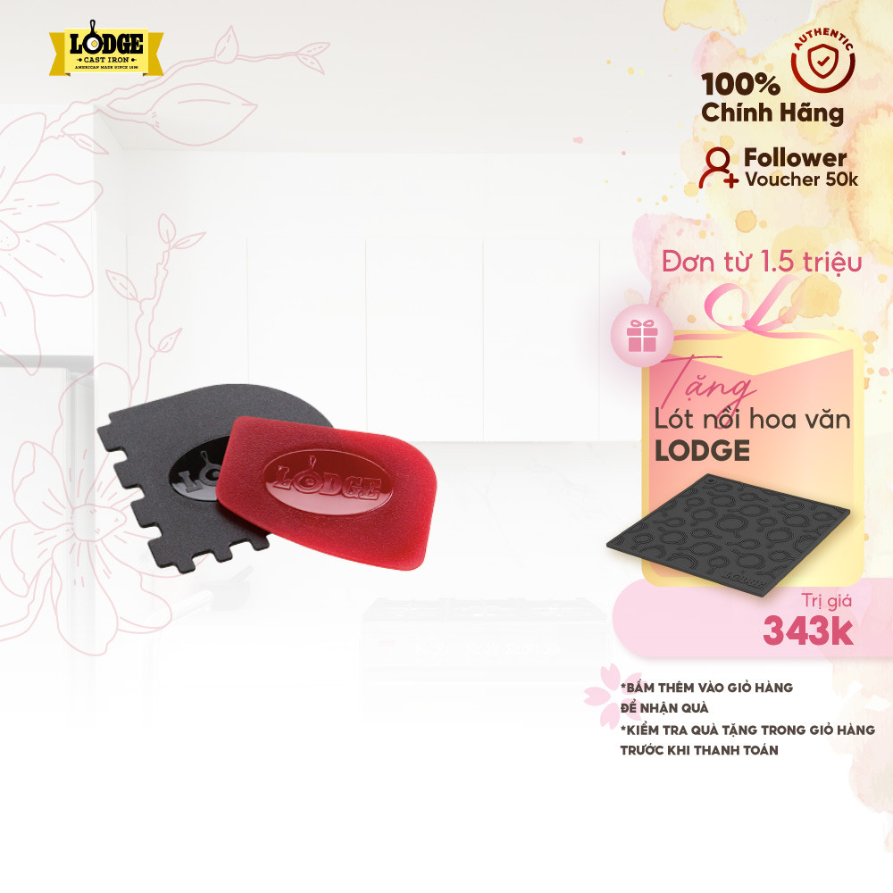 Lodge - Bộ vệ sinh nồi chảo gang - 2 món