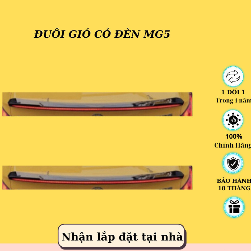 New   Đuôi gió có đèn MG5, đuôi gió mg5