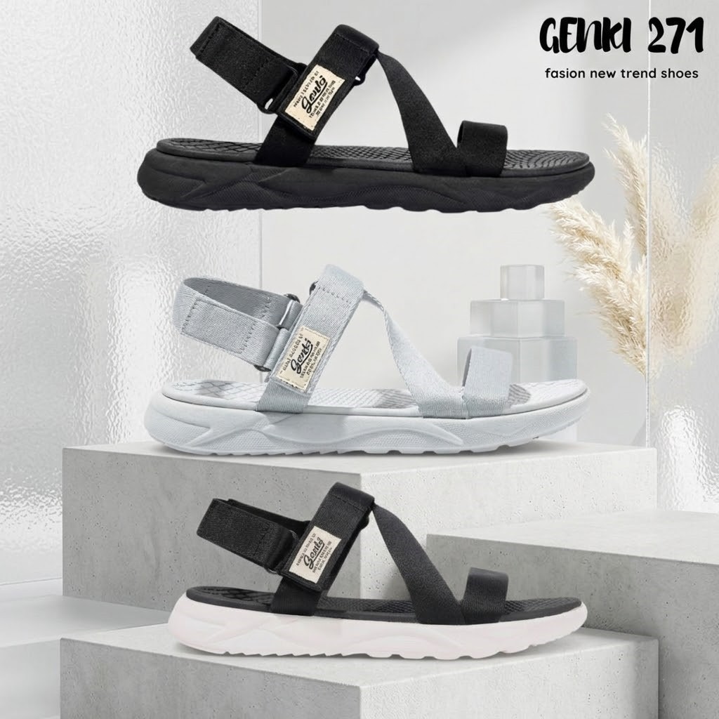 [GENKI 271] Sandal Unisex Quai Dù Nhẹ - Đế Phylon 3cm Êm Ái, Chống Trượt