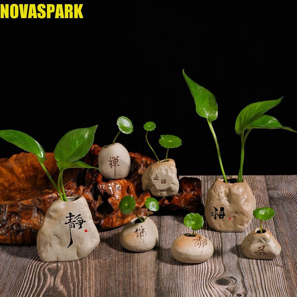 Bình thủy canh bằng gốm sứ NOVASPARK, Bình thủy canh hình gốm sứ, Máy tính để bàn Mini thủ công cổ đ