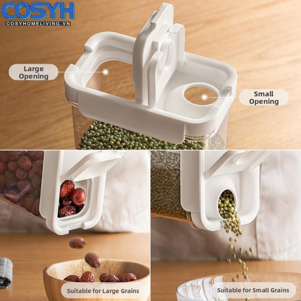 <cosyh>Asian Style Transparent Food Storage Container with Measuring Cup Airtight Seal