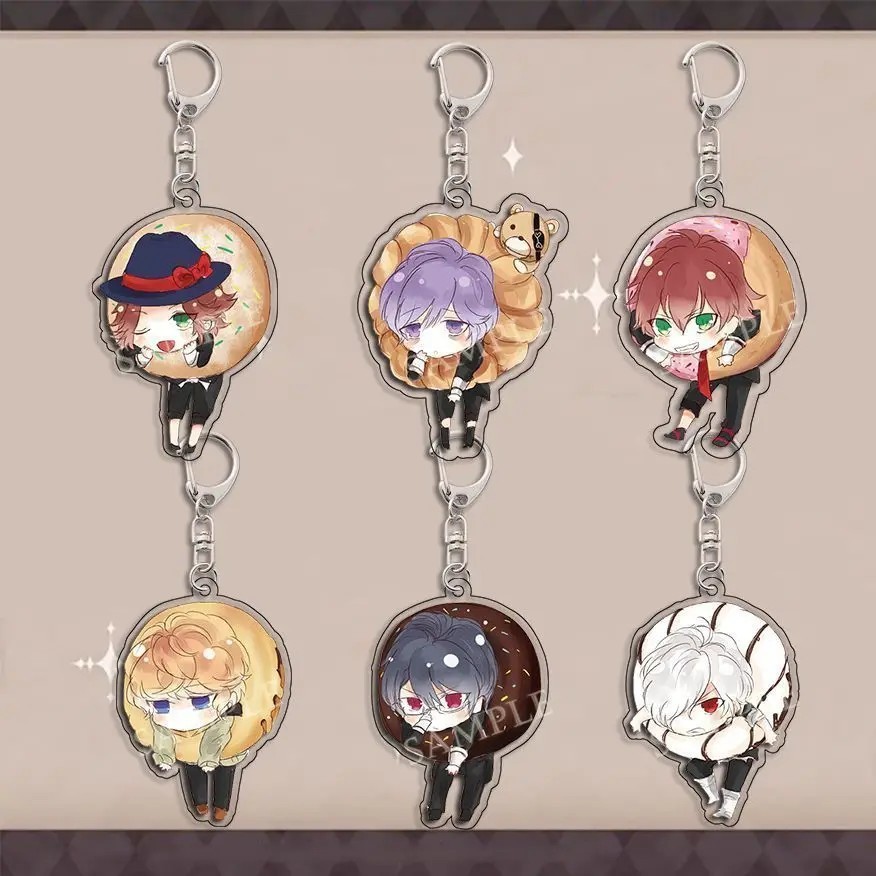 Móc khóa Anime Diabolik Lovers Sakamaki Shu Ayato Subaru Kanato Mica Acrylic Chibi dễ thương trang t