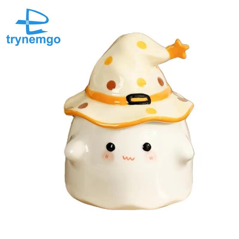 Halloween Cốc Halloween Ma Họa Tiết Cốc Ma Họa Tiết Ma Cốc Gốm Ma Cốc Có Nắp Dễ Thương 350ML Cho Hal