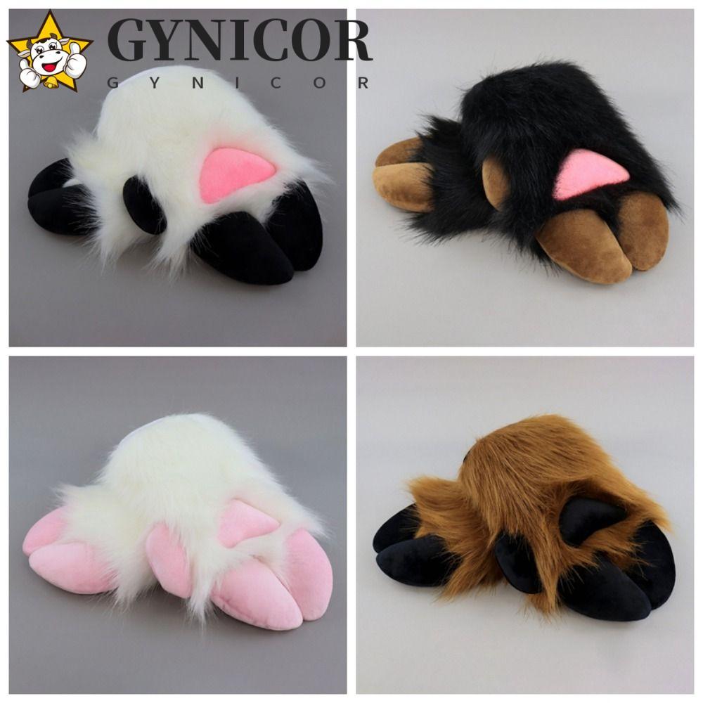 Găng tay lông cừu sang trọng cho cosplay và furry fursuit kigurumi, ấm áp và dày dặn