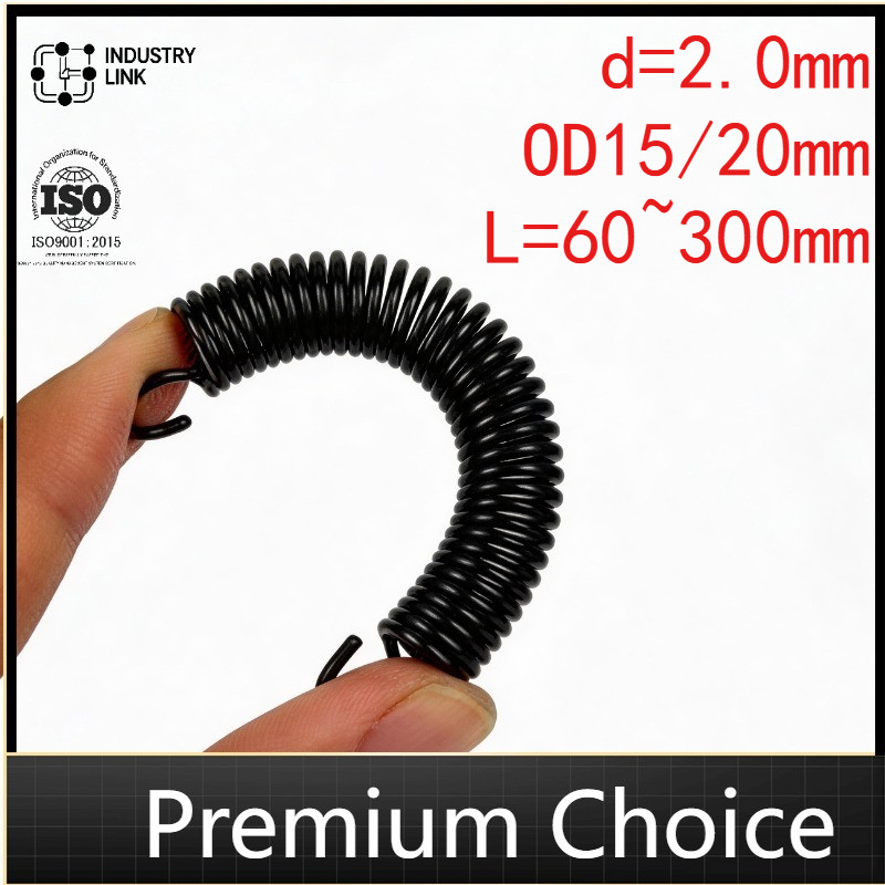 Lò xo căng / lò xo d = 2.0mm, OD15 / 20mm, L = 60 ~ 300mm lò xo căng thẳng có móc, áp dụng cho cửa n