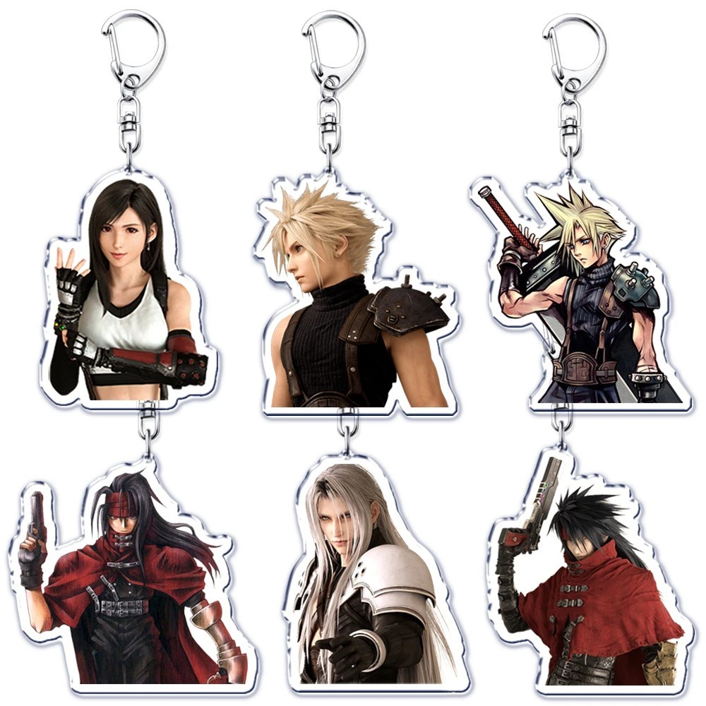 Móc khóa Mica Acrylic Game Final Fantasy VII FF7 Cloud Strife Tifa Sephiroth Vincent Valentine phụ k