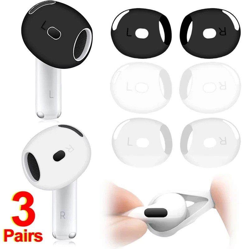 3 Cặp Tai Nghe Silicon Mềm Đầu Tai Cho Apple AirPods 1 2 3 4 Đầu Tai Chống Trơn Trượt Thay Thế Cho A