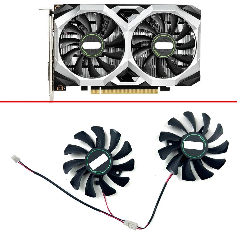 Quạt Làm Mát MỚI 75mm 2pin HA8010H12F-Z Quạt GPU Cho MSI GTX1050 1050 Ti 2GT GTX 1650 SUPER VENTUS X