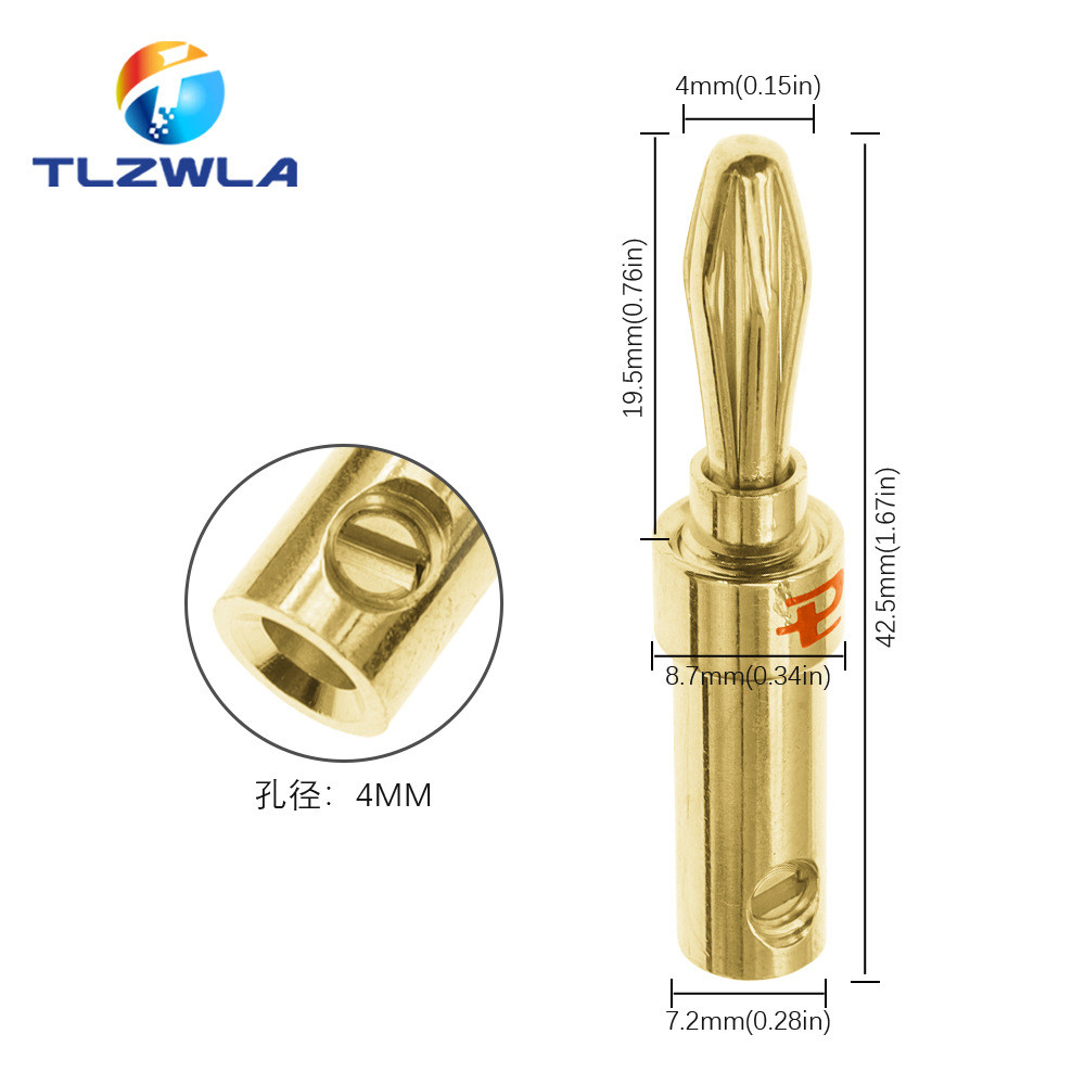 Budweiser Đầu Đồng Độ Mạ Vàng Chuối Cắm Không Hàn Bộ Khuếch Đại Công Suất Âm Thanh Thiết Bị Đầu Cuối