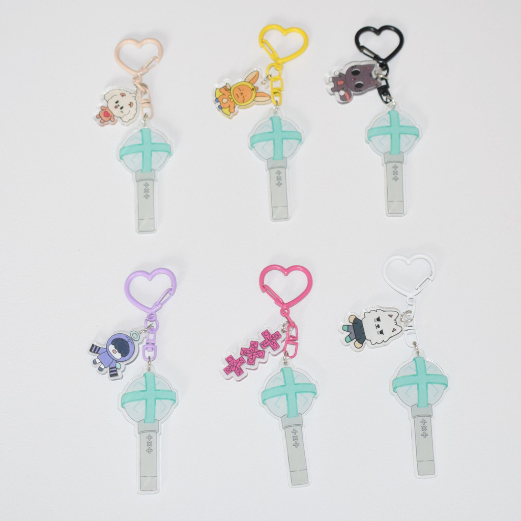 Kpop Idol TXT Acrylic Móc khóa Light Stick Charm Móc khóa