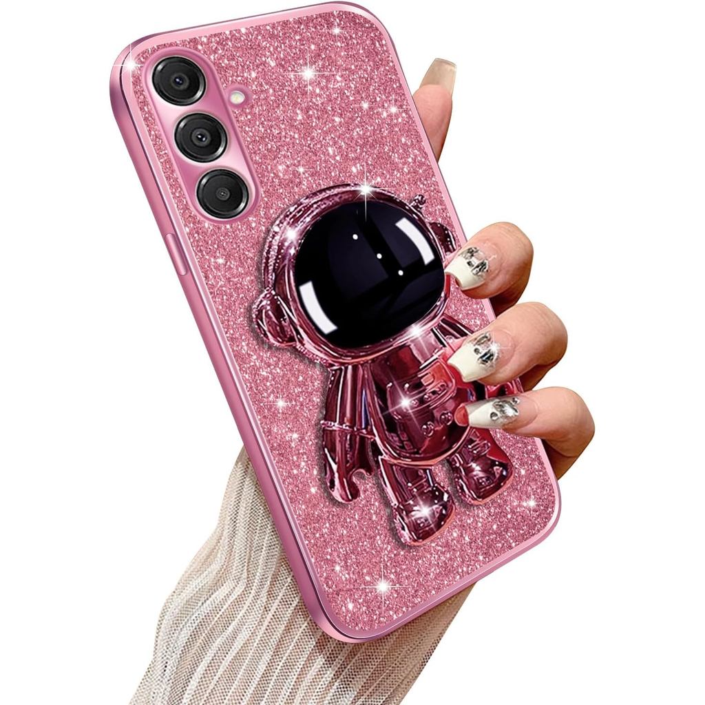 Ốp Điện Thoại Cho Samsung Galaxy A16 5G Có Chân Đế Phi Hành Gia & Dây Buộc Mềm TPU Bling Bảo Vệ Chốn